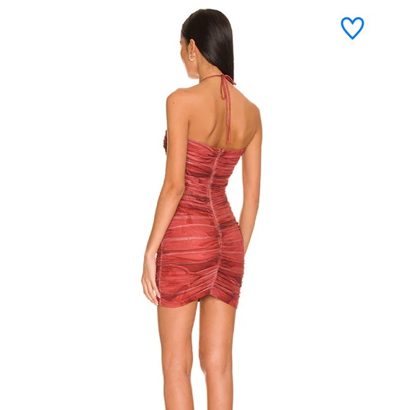 Chelsey Ruched Mini Dress in Red Multi superdown - Picture 2 of 3